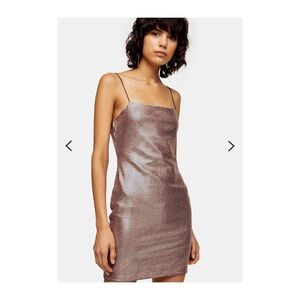 Topshop shiny holographic bodycon spaghetti straps dress